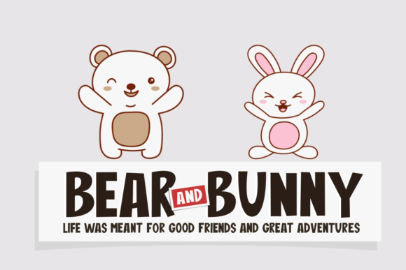 Bear and Bunny Font for Kids' Designs