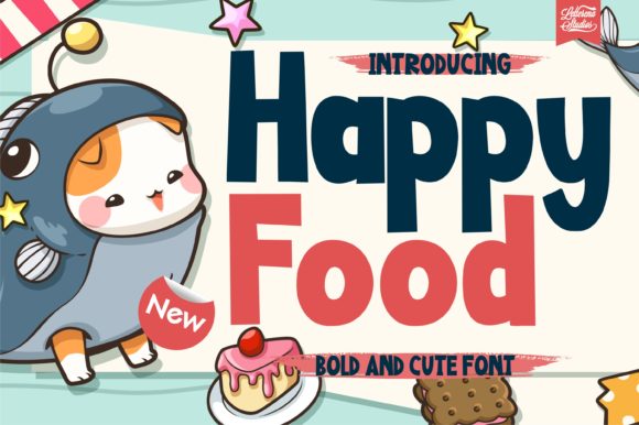 Happy Food: A Bold and Cute Display Font for Creative Projects